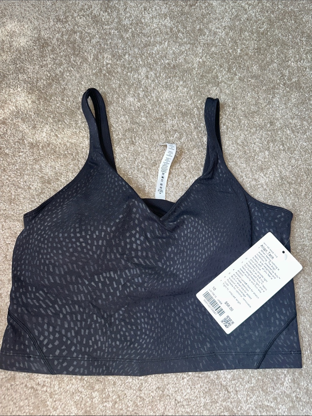lululemon athletica Black Subtle Dot Print Wireless Bralette